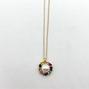 KS841-Kate Spade crystals and pearl necklace